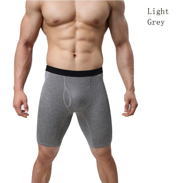 Men's Long Leg Breathable Sports Boxer Briefs Pouch Bulge Knickers Underpants